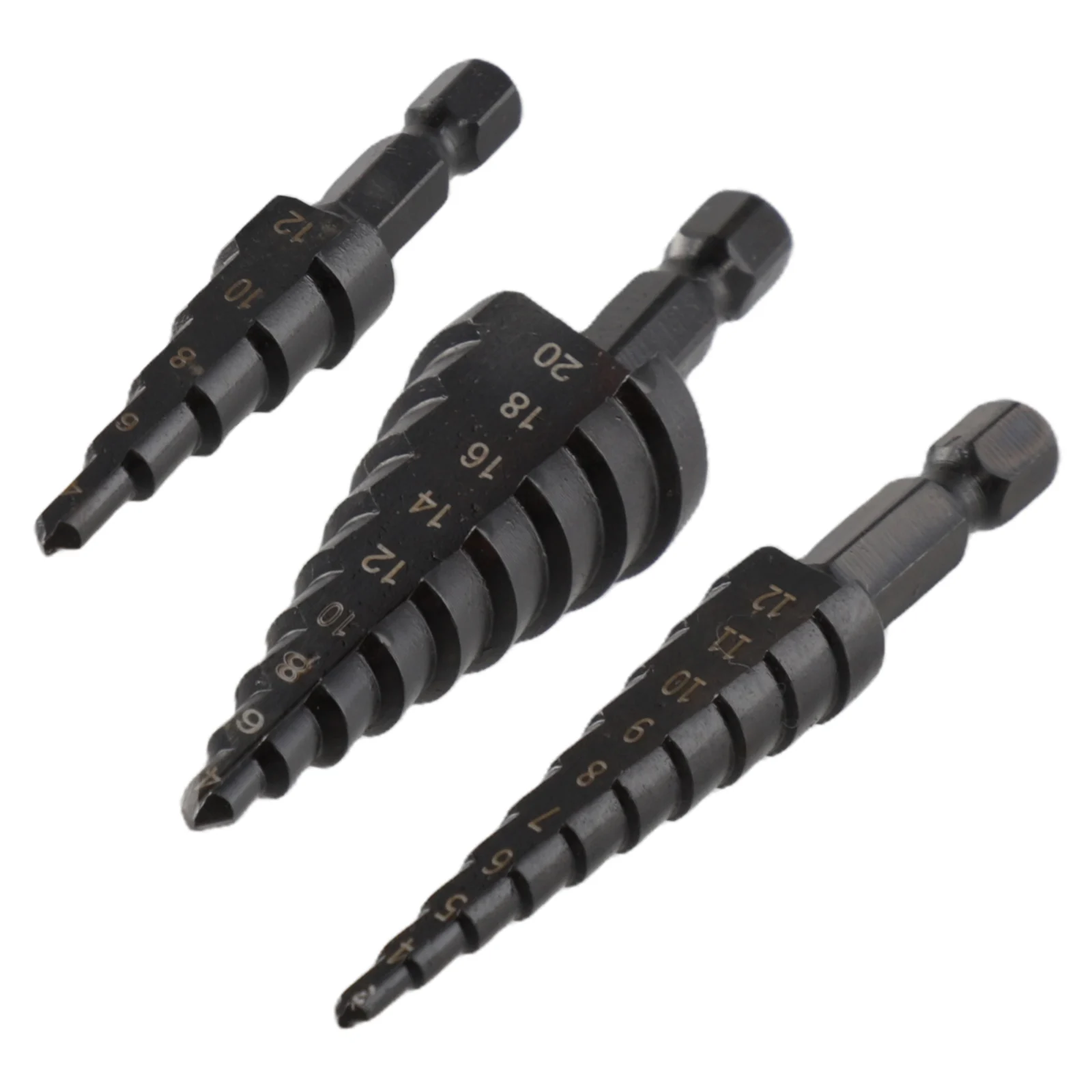 3Pcs HSS Straight Groove Step Drill Bit Set Nitrogen Coated Cone Drill Hole Cutter For Wood Metal Drilling 4-12mm 3-12mm 4-20mm
3Pcs HSS Straight Groove Step Drill Bit Set Nitrogen Coated Cone Drill Hole Cutter For Wood Metal Drilling 4-12mm 3-12mm 4-20mm