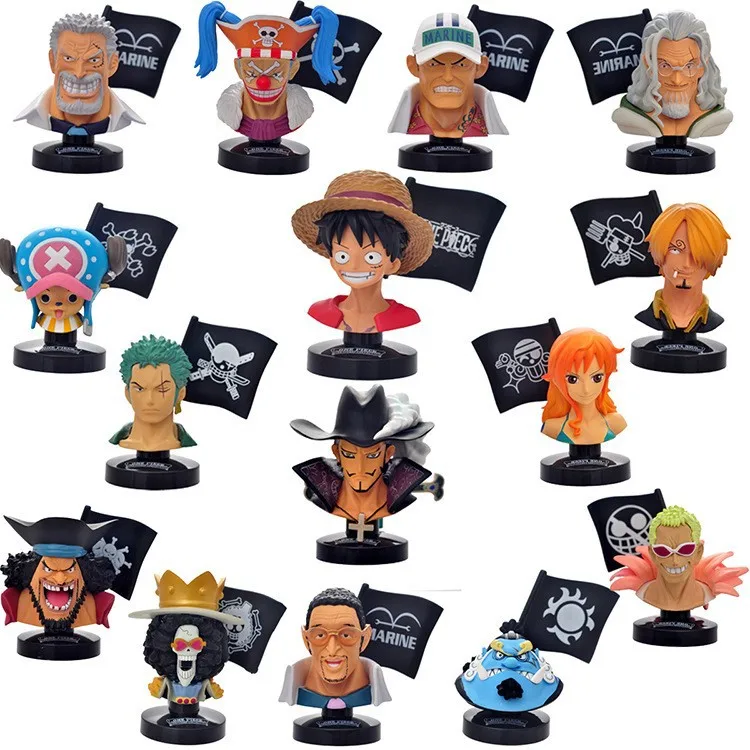 New 15pcs/set Doll Model One Piece Anime Figures Luffy Head Sculpture Action Figure PVC Figurines Car Decoration Gifts Kids Toys
New 15pcs/set Doll Model One Piece Anime Figures Luffy Head Sculpture Action Figure PVC Figurines Car Decoration Gifts Kids Toys