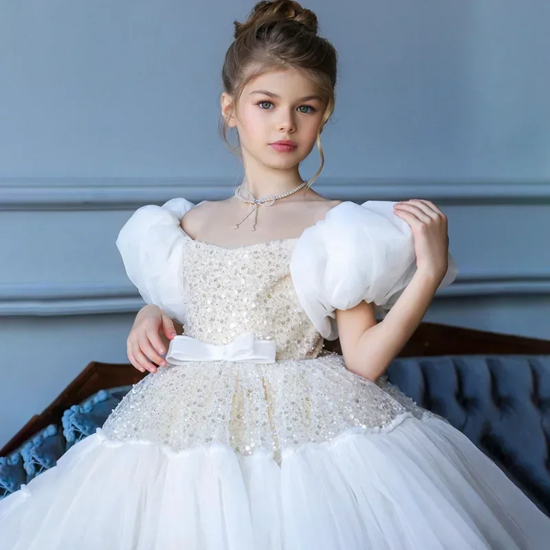 

Flower Girl Dresses SCOOP Knee-Length Exquisite Ball Gown Princess Pageant Dress for Wedding Bridesmaid First Communion
