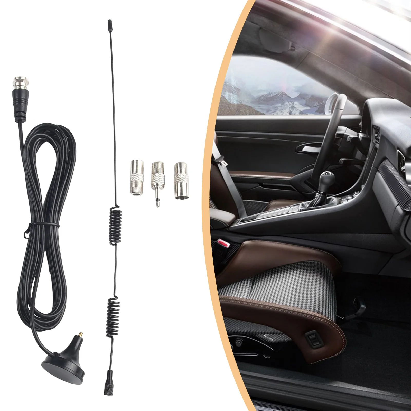 

FM Radio Antenna for Indoor Use, Improve Stereo Reception, Magnetic Base Mount, Compatible with AV Audio Vedio Systems