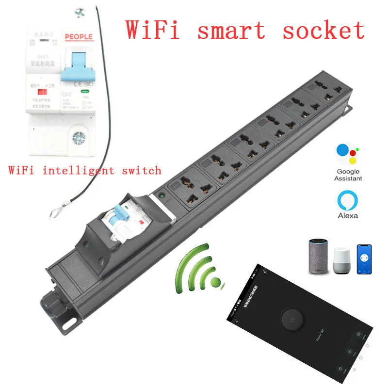 

Smart Life WiFi Home House PDU Power strip16A/32A 4000W/8000W Wiring Board Wifi smart switch Socket Electrical Universal Sockets