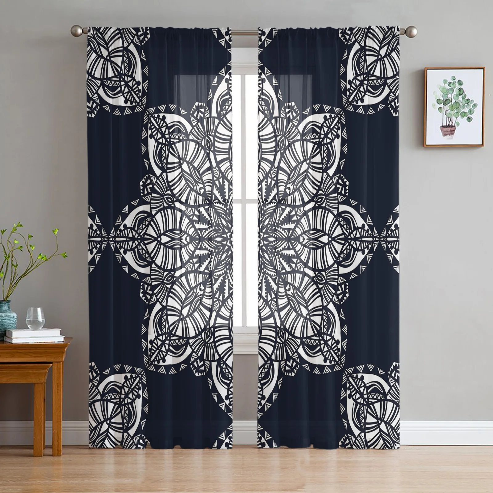 Mandala Abstract Flower Tulle Curtains for Living Room Sheer Curtain for Bedroom Window Blinds Voile Curtains
Mandala Abstract Flower Tulle Curtains for Living Room Sheer Curtain for Bedroom Window Blinds Voile Curtains
