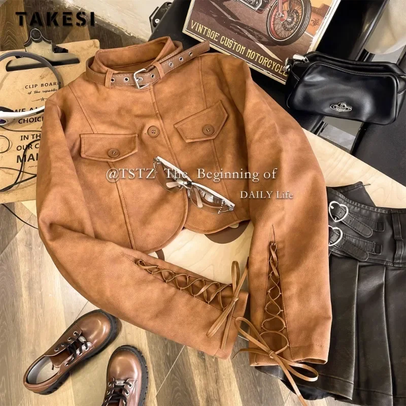 Женская однобортная куртка на молнии, однотонная короткая куртка из искусственного меха, с длинным рукавом, в байкерском стиле ретро, зима 2023
Женская однобортная куртка на молнии, однотонная короткая куртка из искусственного меха, с длинным рукавом, в байкерском стиле ретро, зима 2023