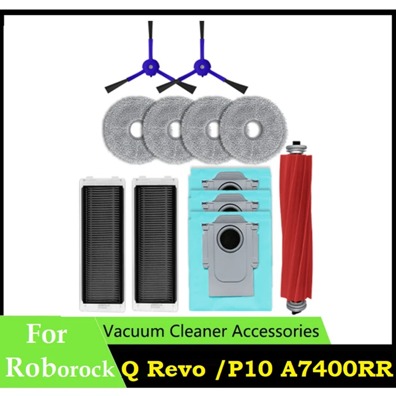 

Аксессуары для робота-пылесоса Roborock Q Revo P10 A7400RR, основная боковая щетка, фильтр НЕРА, насадка на швабру, мешок для пыли, 12 шт.