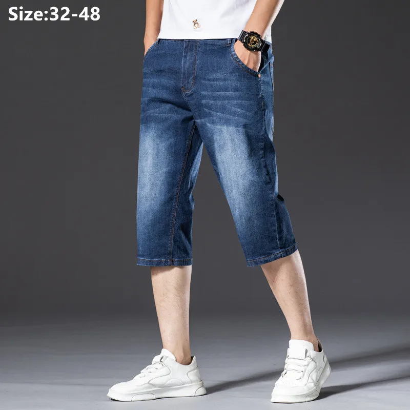 Men Long Denim Shorts Summer Cropped Trousers Knee Length Plus Size 48 46 44 42 Thin Oversized Male Fit Big Blue Middle Jeans
Men Long Denim Shorts Summer Cropped Trousers Knee Length Plus Size 48 46 44 42 Thin Oversized Male Fit Big Blue Middle Jeans