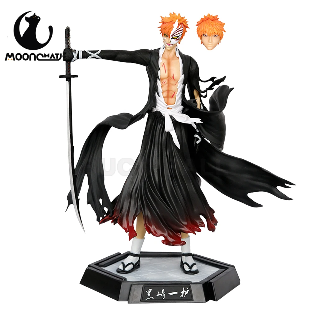 31cm Bleach Kurosaki Ichigo Anime Figure 2 Heads Black Samurai Action Figurine Ichigo Kurosaki PVC Statue Collectible Model Toys
31cm Bleach Kurosaki Ichigo Anime Figure 2 Heads Black Samurai Action Figurine Ichigo Kurosaki PVC Statue Collectible Model Toys