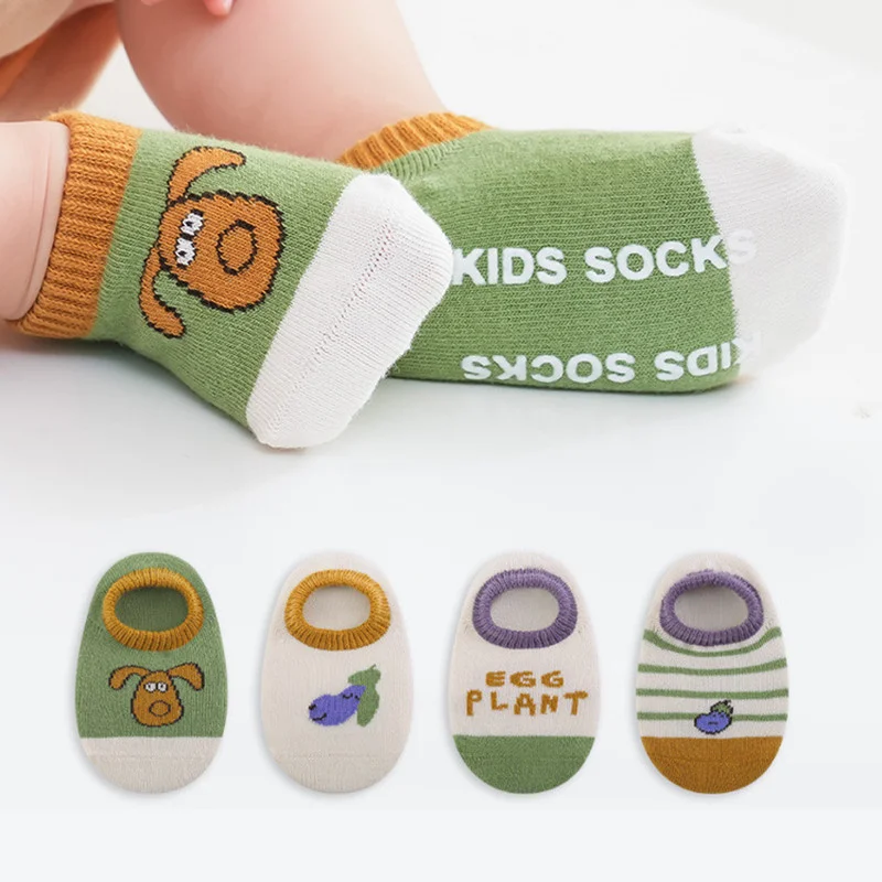 

Lawadka 4Pairs Newborn Baby Boat Socks For Girls Boys Summer Infant Girl Boy Toddler Floor Sock Anti-slip 0-4Y Children's Socks