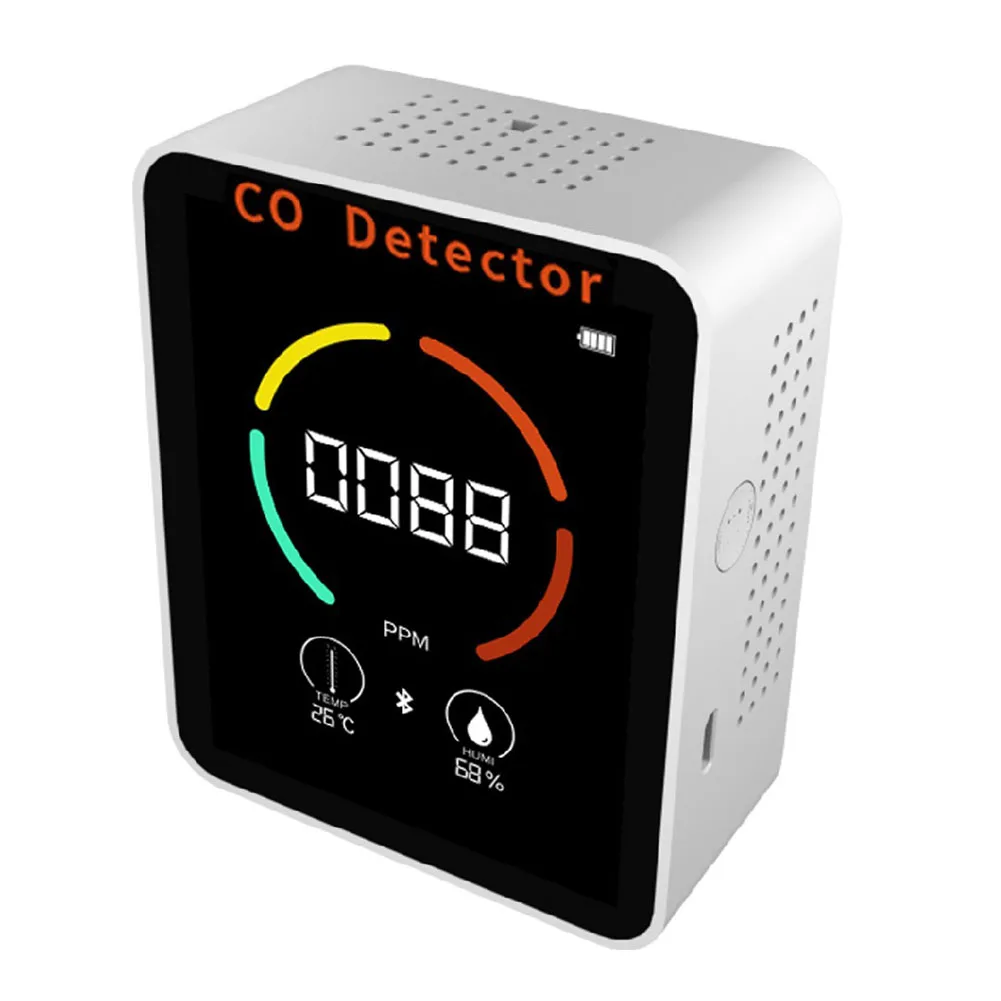 Accurate CO Concentration Monitor Temperature&Humidity Detector BT Connection Alarm Function Portable Design
Accurate CO Concentration Monitor Temperature&Humidity Detector BT Connection Alarm Function Portable Design
