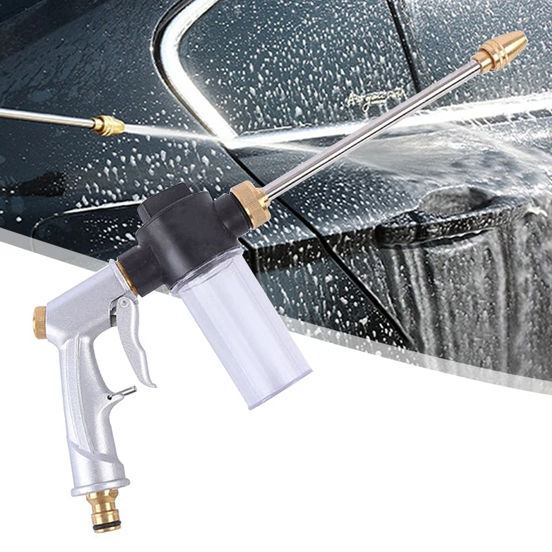 

High Pressure Jet Water Guns Car Washer Metal Spray Guns Hose Nozzle with Foam Jug Garden Sprinkler Watering Irrigation Tools