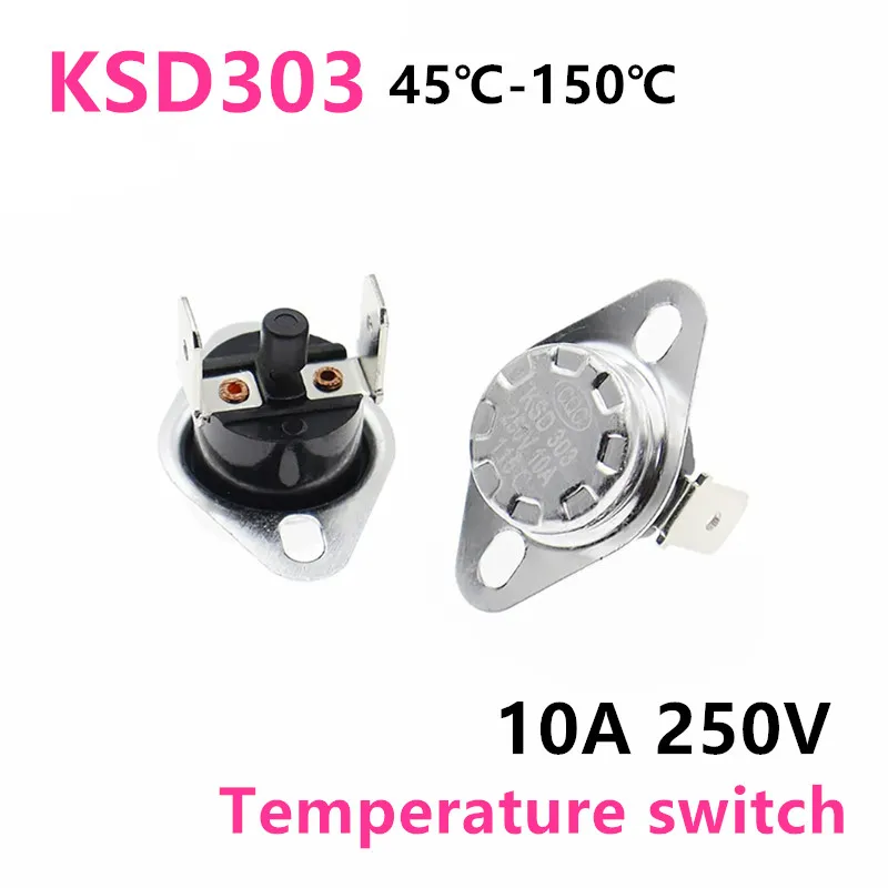 KSD303 KSD301 45C-150C Degree 10A 250V Manual Reset Thermostat Normally Closed Temperature Switch 75C 85C 95C 105C 100C Degree
KSD303 KSD301 45C-150C Degree 10A 250V Manual Reset Thermostat Normally Closed Temperature Switch 75C 85C 95C 105C 100C Degree