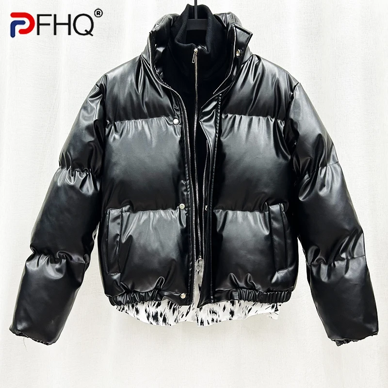 PFHQ Men's Warm Thick Bread Jackets PU Leather Fake Two-piece Cotton Short Solid Color Zippers Tide Padded Coat Winter 21Z3491
PFHQ Men's Warm Thick Bread Jackets PU Leather Fake Two-piece Cotton Short Solid Color Zippers Tide Padded Coat Winter 21Z3491