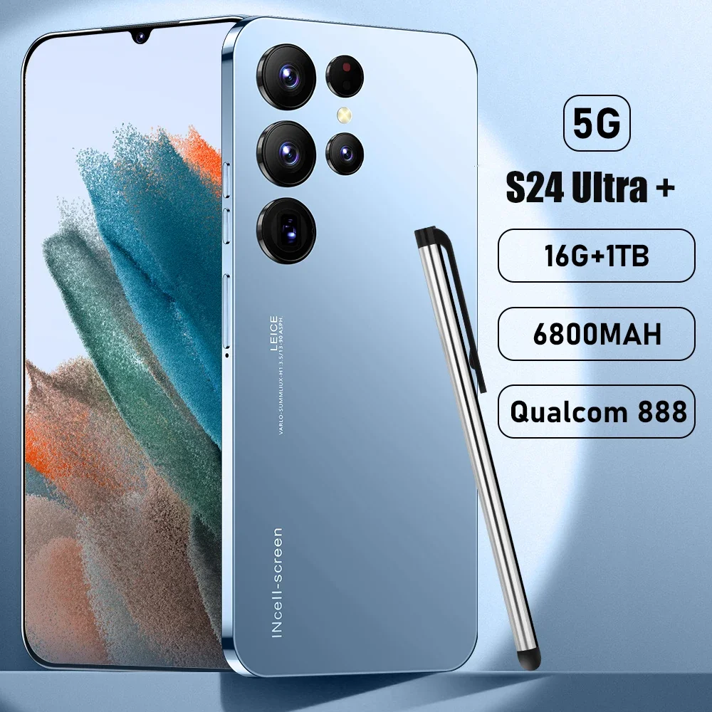 New Original S24 Ultra+ Smartphone 5G 7.3 HD 16+1T Dual Sim Cellphones Android 13 Cell Phone Unlocked 72MP 8800mAh Phone Tablet
New Original S24 Ultra+ Smartphone 5G 7.3 HD 16+1T Dual Sim Cellphones Android 13 Cell Phone Unlocked 72MP 8800mAh Phone Tablet