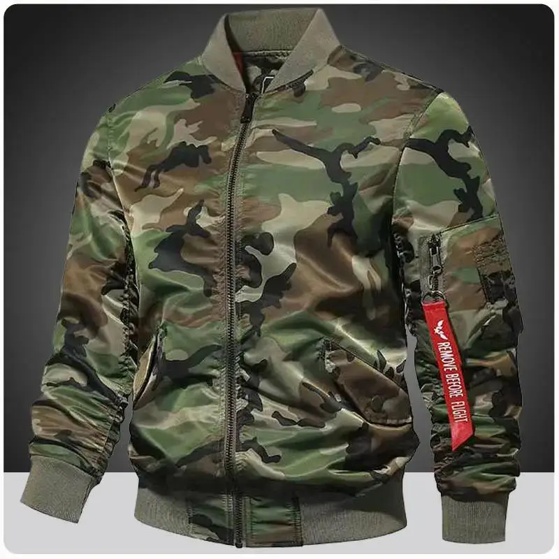 

Men's Spring Fall Lightweight Military Army Bomber Jacket Windbreaker Softshell Varsity Jackets Men Golf Fashion Sportswear Coat