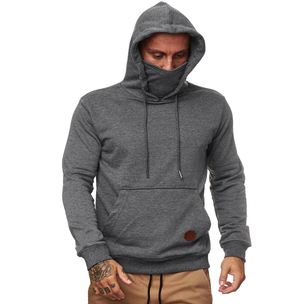 Fashion Men's Mask Hoodies Casual Pocket Long Sleeve Solid Color Sport Hooded Sweatshirts Pullover Tops Hoodie Clothing
Fashion Men's Mask Hoodies Casual Pocket Long Sleeve Solid Color Sport Hooded Sweatshirts Pullover Tops Hoodie Clothing