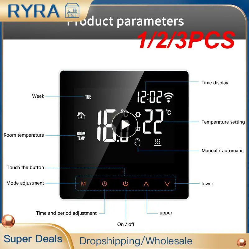 1/2/3PCS Tuya Smart Wifi Thermostat Electric Floor Heating Water/Gas Boiler Thermostat LCD Touch Temperature Control Home
1/2/3PCS Tuya Smart Wifi Thermostat Electric Floor Heating Water/Gas Boiler Thermostat LCD Touch Temperature Control Home