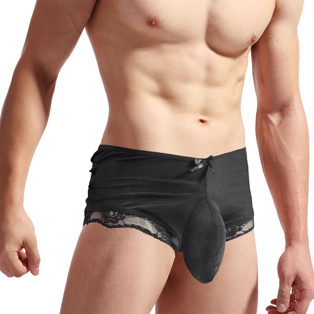Men Sissy Lace Boxers Elephant Nose Men's Panties Hollow Out Underwear Sexy Solid Briefs Gay Man Knickers Shorts Underpants
Men Sissy Lace Boxers Elephant Nose Men's Panties Hollow Out Underwear Sexy Solid Briefs Gay Man Knickers Shorts Underpants