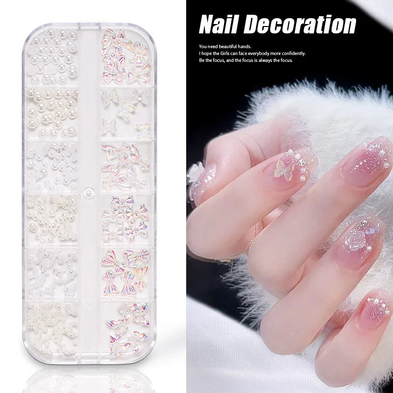 6/12 Grids 3D Butterflies Pearls Nail Parts Decoration Mixed Steel Beads Gems Charms Cute Nail Art for Professional Accessories
6/12 Grids 3D Butterflies Pearls Nail Parts Decoration Mixed Steel Beads Gems Charms Cute Nail Art for Professional Accessories