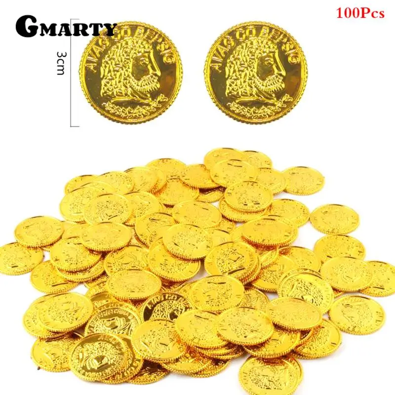 100Pcs/bag 3 x 3cm Gold Fake Coins Durable Shining Pirates Plastic Coin Party Currency Toy Game
100Pcs/bag 3 x 3cm Gold Fake Coins Durable Shining Pirates Plastic Coin Party Currency Toy Game