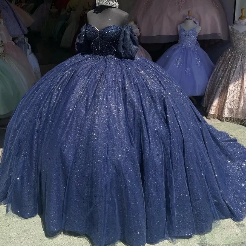 Real Picture Sparkly Princess Navy Blue Quinceanera Dresses 2024 Sweetheart Beads Sweet 16 Prom Party Gown Vestidos De 15 Anos
Real Picture Sparkly Princess Navy Blue Quinceanera Dresses 2024 Sweetheart Beads Sweet 16 Prom Party Gown Vestidos De 15 Anos