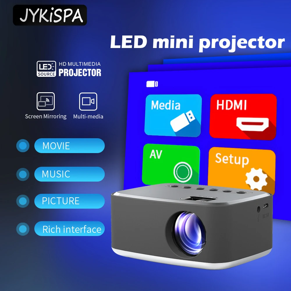 LED Mini Protable Projector Support Power Bank Charging with Complete Extension Interface for Home Theater Movie Cinema 
LED Mini Protable Projector Support Power Bank Charging with Complete Extension Interface for Home Theater Movie Cinema