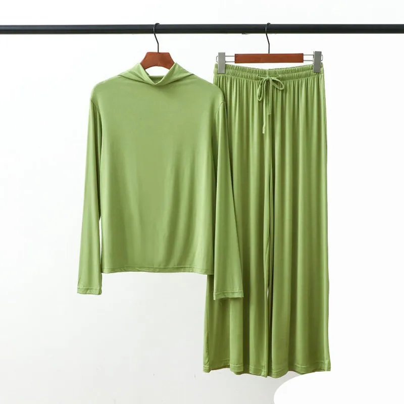 Loose Elasticity Suit Soft Cool Pajamas Women's Spring New Half-high Collar Homewear Casual Model Long Sleeve Home Service
Loose Elasticity Suit Soft Cool Pajamas Women's Spring New Half-high Collar Homewear Casual Model Long Sleeve Home Service