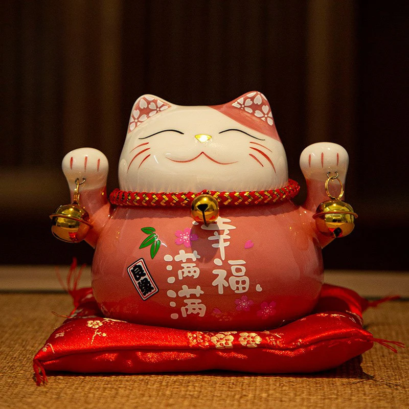 

4 inch Ceramic Cute Cat Piggy Bank Creative Home Decoration Porcelain Ornaments Lucky Fortune Cat Money Box Business Gift