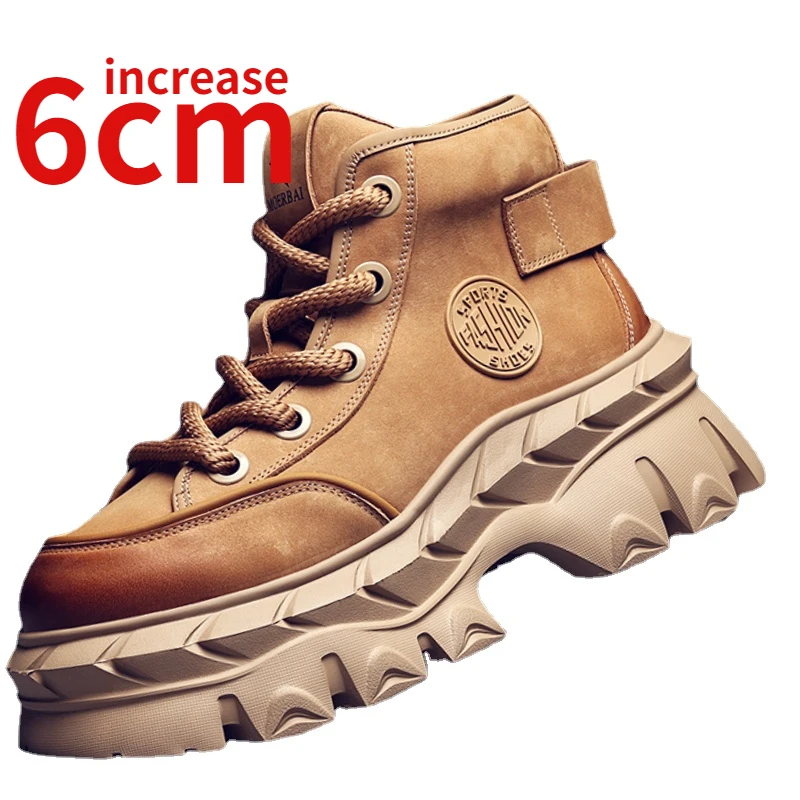 Genuine Leather Sewn Outdoor Casual Boots Shoes for Men Autumn/Winter Increased 6cm Pantshoes Work Boots Height Increasing Shoes
Genuine Leather Sewn Outdoor Casual Boots Shoes for Men Autumn/Winter Increased 6cm Pantshoes Work Boots Height Increasing Shoes