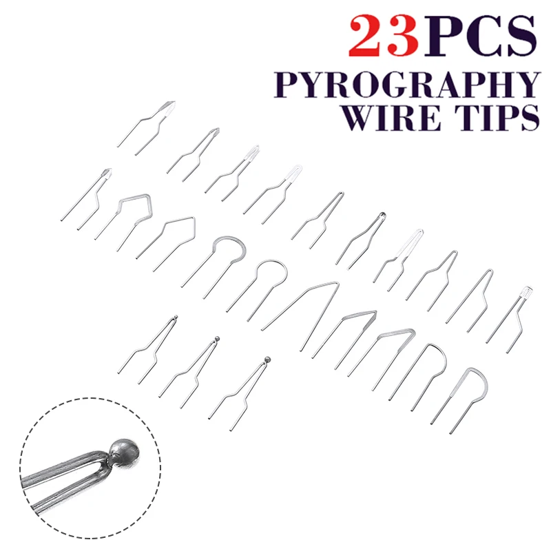 23pcs/set Pyrography Wire Tips Nickel Chromium Alloy Wood Burner Pen Kit Adjustable Temperature Pyrographic Accessories
23pcs/set Pyrography Wire Tips Nickel Chromium Alloy Wood Burner Pen Kit Adjustable Temperature Pyrographic Accessories