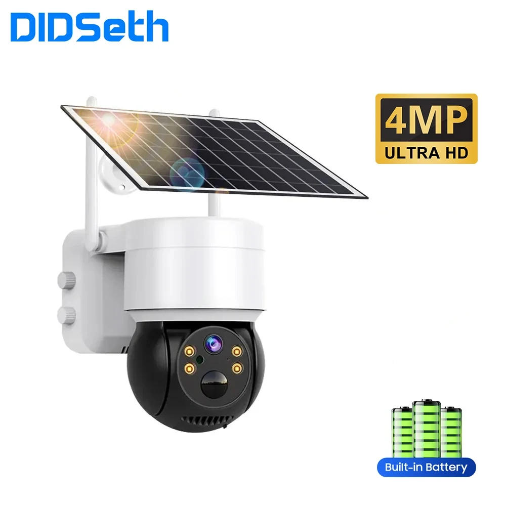 

DIDSeth 4MP PTZ WiFi IP Camera Solar Outdoor CCTV Security Cam Ai Humanoid Filter Push Color Night Vision Security Surveillance