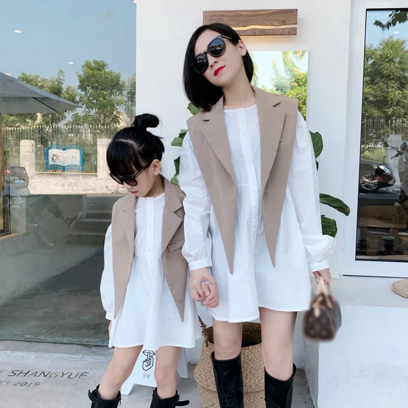 

Mother Daughter Matching Autumn Dressess Women's Business Clothing Suits Fashion 2023 Mom And Baby Girl Matching Clothes Dress