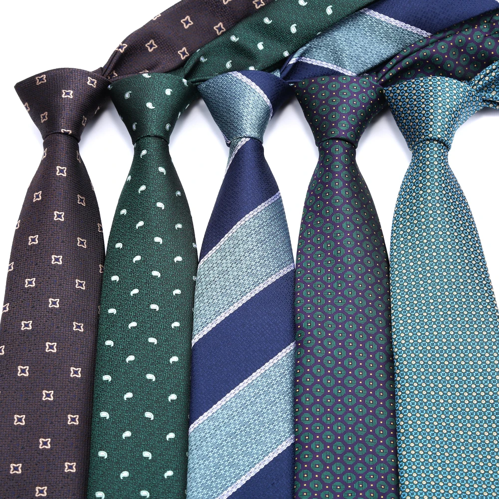 

Classic 8cm Men's Tie Cravatta Vintage Jacquard Woven Striped Polka Dot Neckties Business Neckwear Neck Tie Party Accessories
