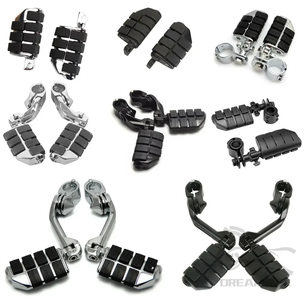 

Adjustable 32mm Highway Pegs Motorcycle Footpegs Engine Guard Crash Bar Footrest Mount For Harley Sportster XL Dyna Softail