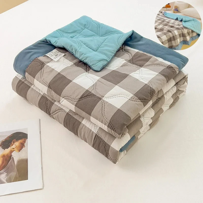 

Plaid Summer Quilt Blanket Quilted Bedspread for Single Twin Double Queen King Bed Air Condition Thin Comforter Bed Cover