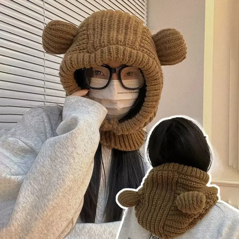 Little Bear Ear Pullover Knit Hat Soft Warmer Women Bib Caps Winter Windproof Plush Integrated Caps Skiing Bicycle Cycling
Little Bear Ear Pullover Knit Hat Soft Warmer Women Bib Caps Winter Windproof Plush Integrated Caps Skiing Bicycle Cycling