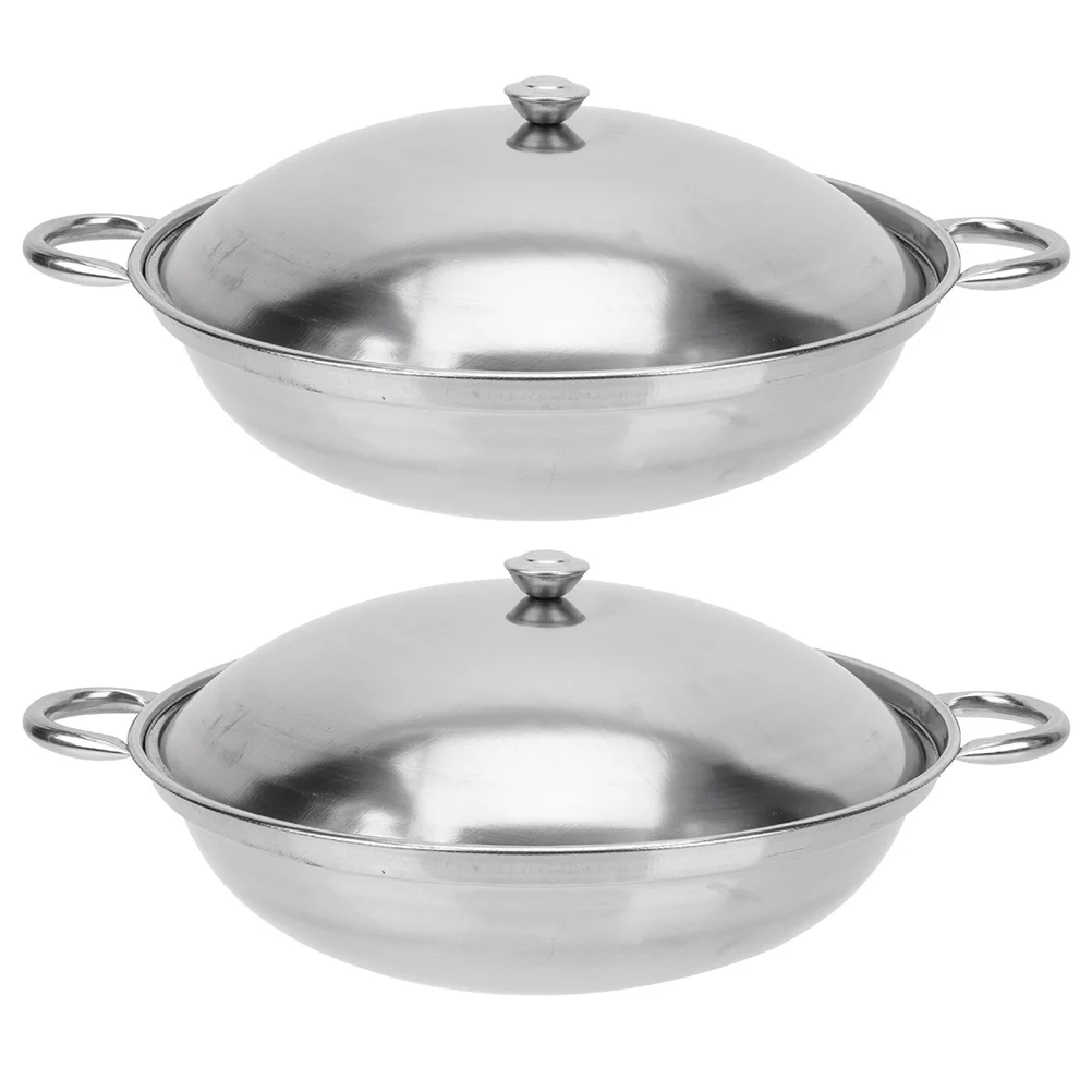 Stainless Steel Wok Pan Lid Double Handle Everyday Pan Nonstick Frying Pan Shabu Pot Seafood Cookware Fits All Stoves
Stainless Steel Wok Pan Lid Double Handle Everyday Pan Nonstick Frying Pan Shabu Pot Seafood Cookware Fits All Stoves