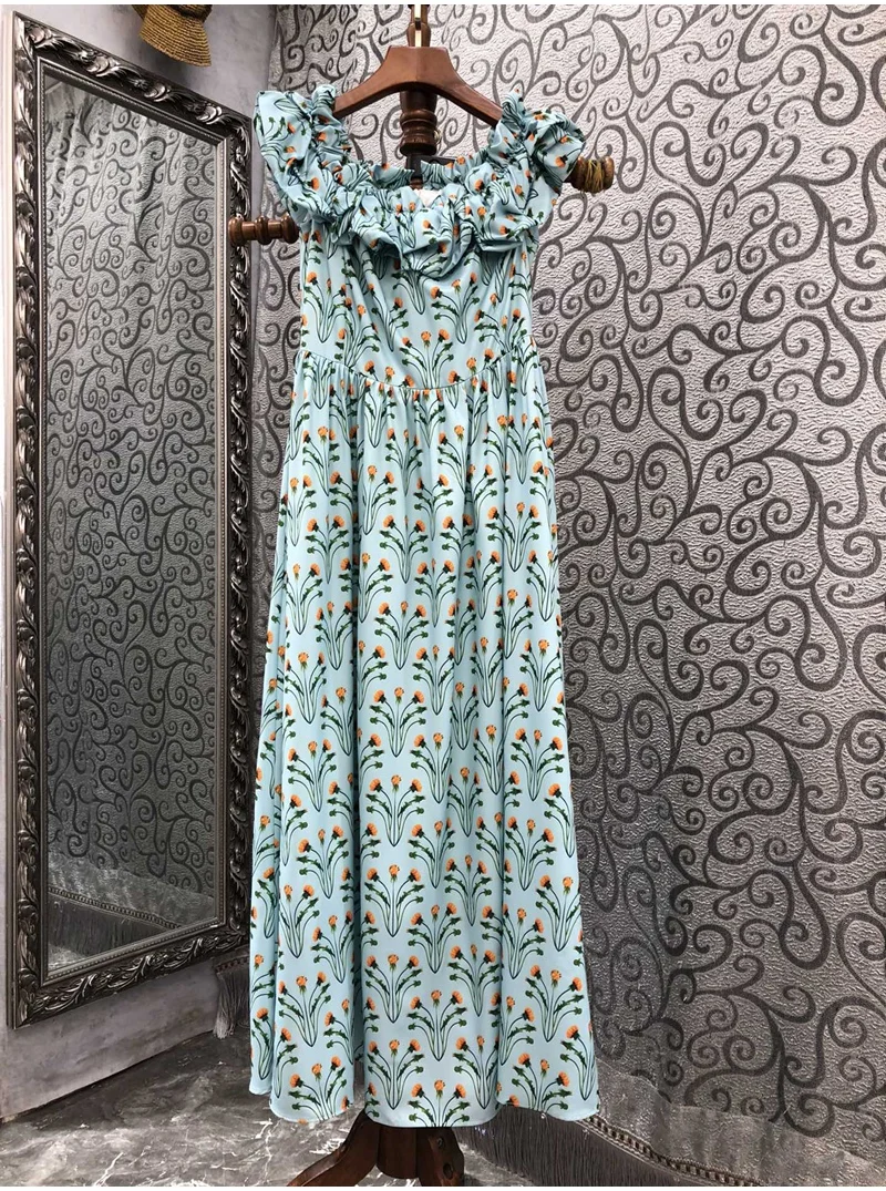 Bohemian Beach Long Dress 2023 Summer Style Women Sexy Slash Neck Sweet Floral Prints Sleeveless Casual Green Long Maxi Dress
Bohemian Beach Long Dress 2023 Summer Style Women Sexy Slash Neck Sweet Floral Prints Sleeveless Casual Green Long Maxi Dress