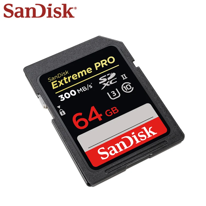 

SanDisk SD Card 300MB/s 32GB 64GB 128GB V90 Flash Memory Card Original SDXC U3 C10 RAW High Speed 8K Video Card for Camera