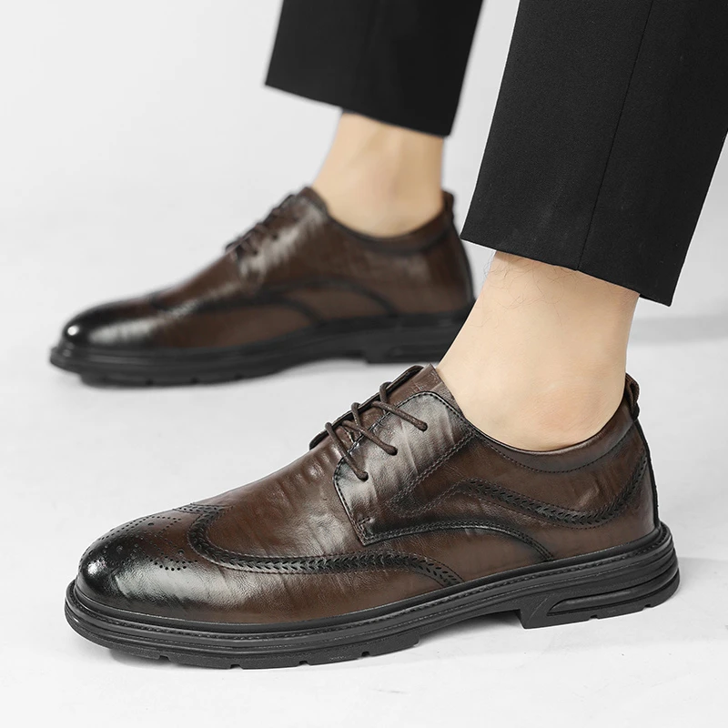 2023 High Quality Shoes for Man Cross-tied Men Leather Casual Shoes Fashion Sewing Hot Sale Round Toe Square Heel Men Dress Shoe
2023 High Quality Shoes for Man Cross-tied Men Leather Casual Shoes Fashion Sewing Hot Sale Round Toe Square Heel Men Dress Shoe