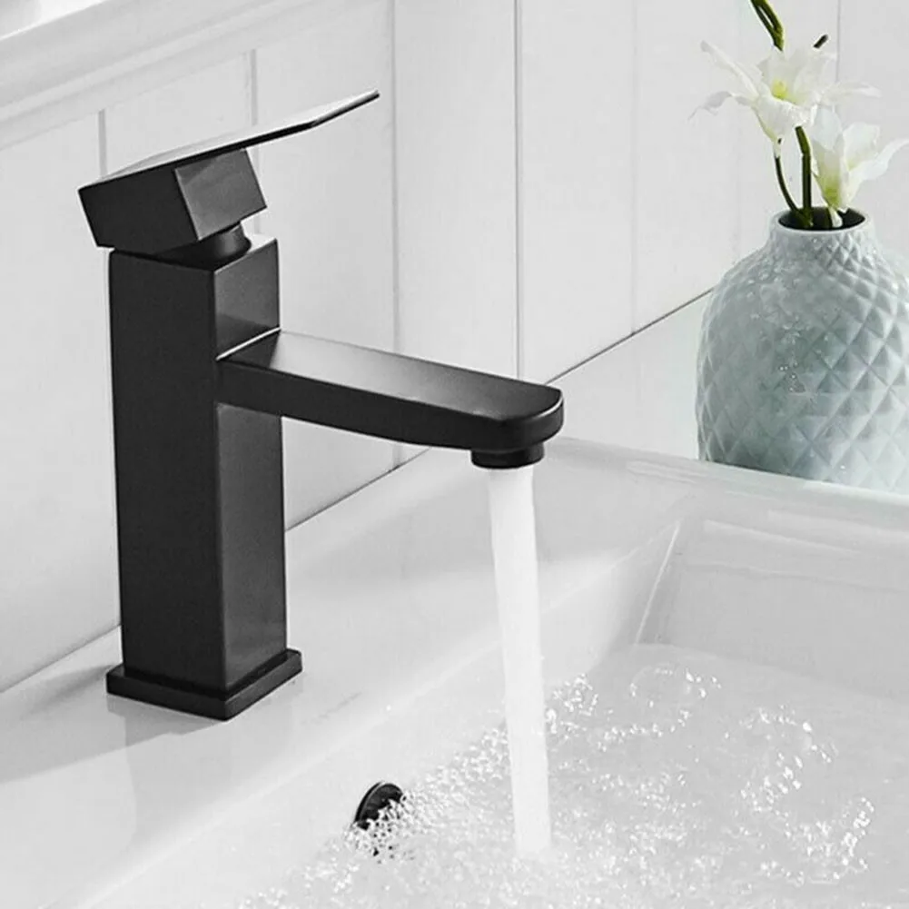 

Basin Sink Faucet Black Faucets Bath Faucets Hot&Cold Water Mixer Vanity Tap Deck Mounted Washbasin Tap Kitchen Bathroom Counter