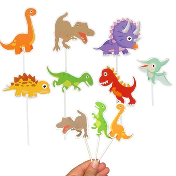 Brinquedos Educativos de Cozinha de Madeira: Um Mundo de Imaginação e Aprendizado para Crianças 10 21pcs/set Cartoon Dinosaur Cupcake Toppers Dinosaur Theme Boy 1st Birthday Party Decoration Dino Theme Party Cake Topper