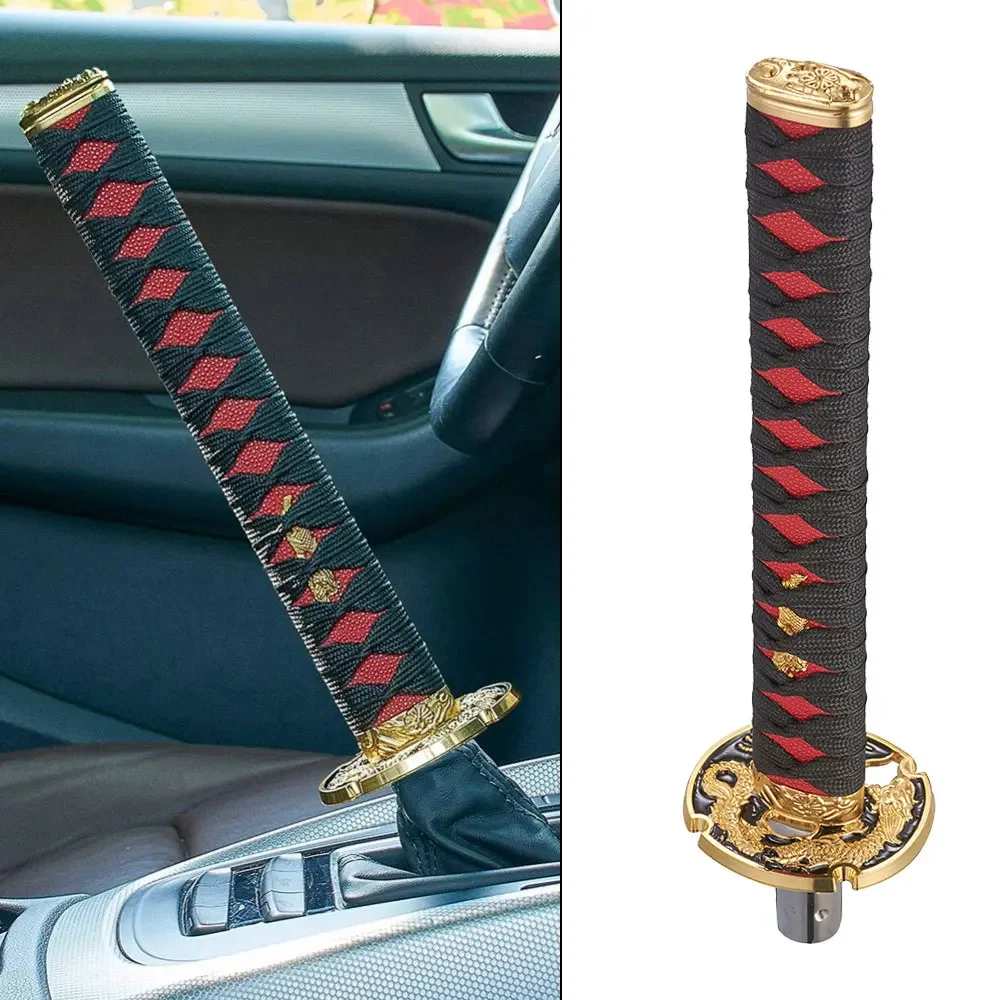 

10/15/20cm Universal Katana Samurai Sword Gear Shift Knob Warrior Series Manual Stick Shift Knob with 4 Adapters Fits Most Car