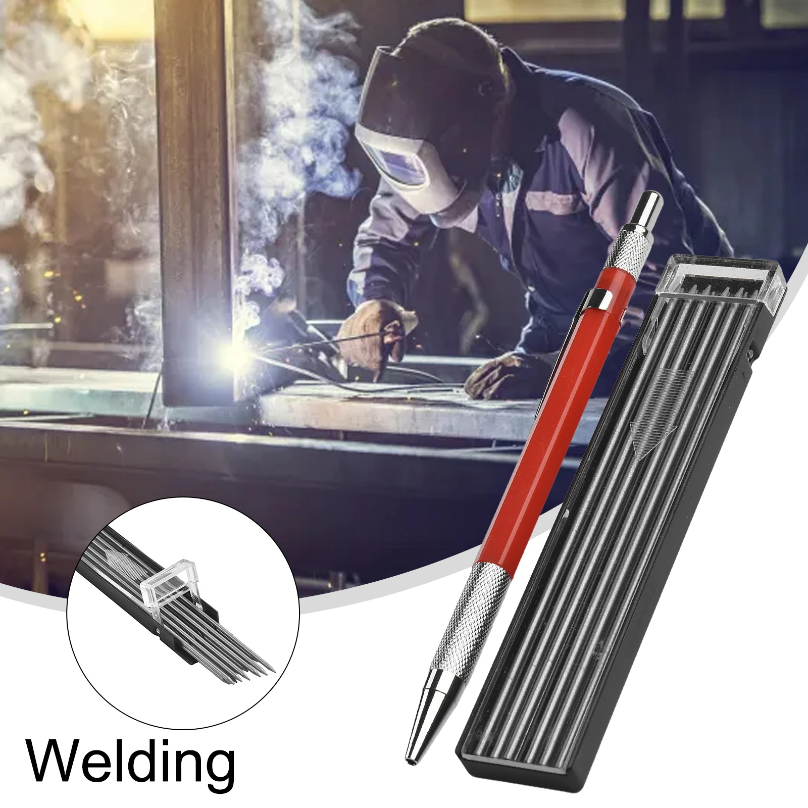 Welders Pencil Metal Marker Pen With 12PCS Refills For Steel Welding Engraving Supplies Mechanical Welding Pencil Set
Welders Pencil Metal Marker Pen With 12PCS Refills For Steel Welding Engraving Supplies Mechanical Welding Pencil Set