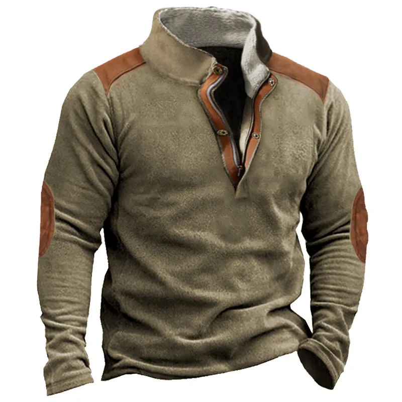 Vintage Patchwork Button Sweatshirt Men's Clothing Casual Stand Collar Loose Hoodies Top New Long Sleeve Sweat-shirts Pullover
Vintage Patchwork Button Sweatshirt Men's Clothing Casual Stand Collar Loose Hoodies Top New Long Sleeve Sweat-shirts Pullover
