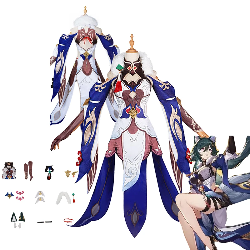 Anime Yukong Cosplay Women Costume Game Honkai Star Rail Role Play Lolita Dress Gloves Headgear Set Girls Halloween Party Suit
Anime Yukong Cosplay Women Costume Game Honkai Star Rail Role Play Lolita Dress Gloves Headgear Set Girls Halloween Party Suit