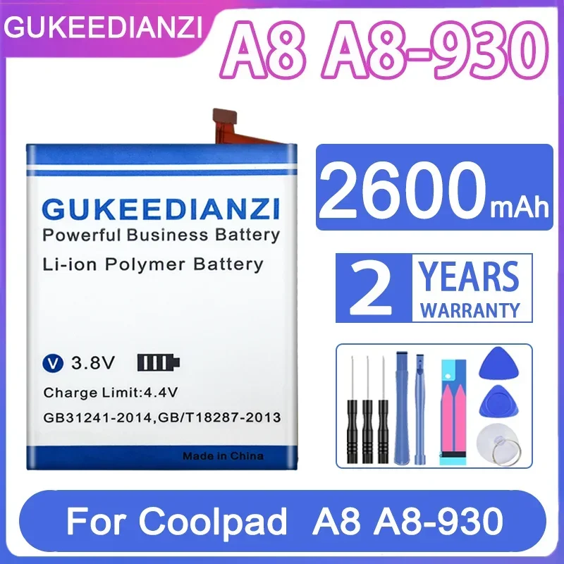 

Запасная батарея GUKEEDIANZI A8 A8-930 2600mAh для Coolpad A 8 A8930 A 8930 Мобильный телефон батареи