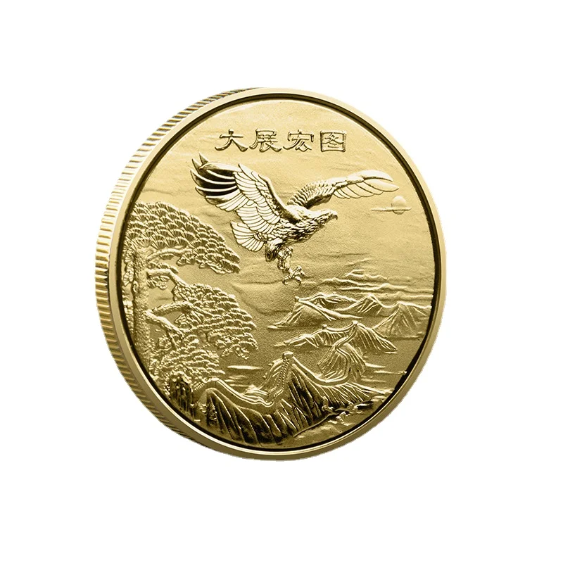 

2022 символ орла, позолоченная китайская Монета на удачу, памятные сувениры для домашнего декора, богатство на удачу