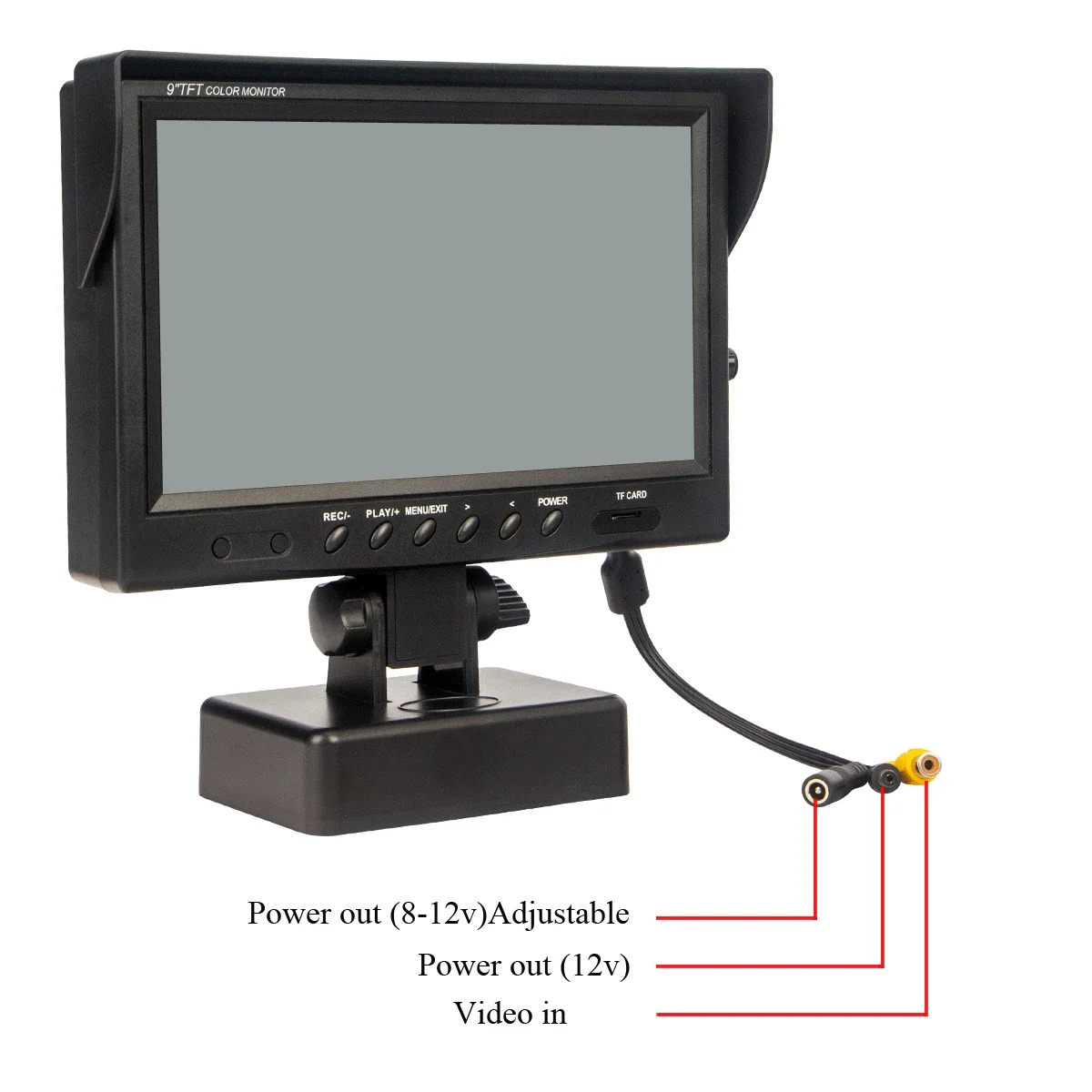 

S90HR 9inch LCD display screen 1080P monitor with 8GB card with battery 4500mah Support video recording AV input