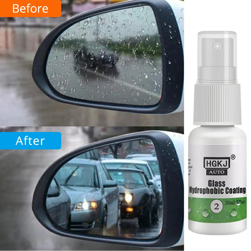 

HGKJ-2 20ml Car Glass Rainproof Agent Nano Hydrophobic Coating Automobile Cleaning Rearview Mirror Dewatering Maintenance Wash