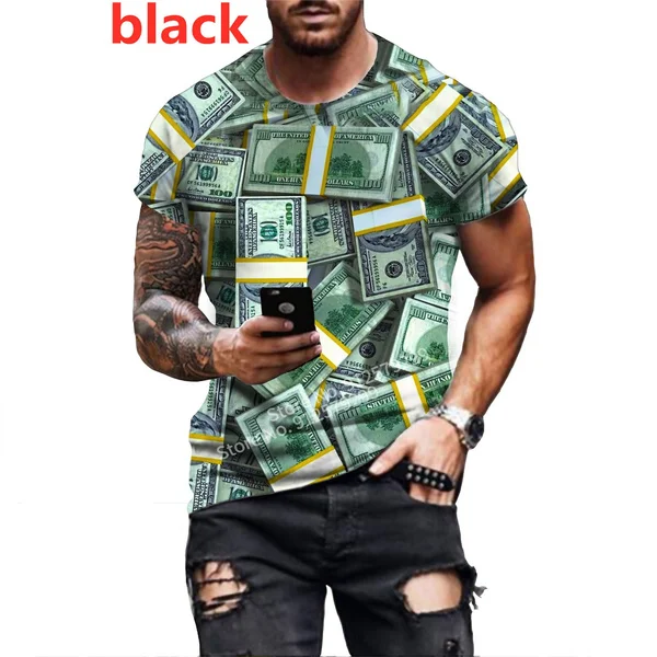 2022 Summer Relaxed Fashion T-shirt Dollar Printed Short Sleeve 3D Crew Neck T-shirt
2022 Summer Relaxed Fashion T-shirt Dollar Printed Short Sleeve 3D Crew Neck T-shirt
