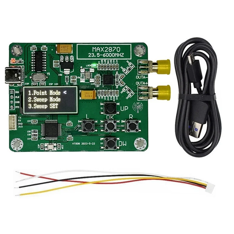 2X HT008 Signal Source MAX2870 STM32 23.5-6000Mhz Signal Generator Signal Source Supports Point/ Mode
2X HT008 Signal Source MAX2870 STM32 23.5-6000Mhz Signal Generator Signal Source Supports Point/ Mode